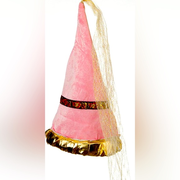 Pink & Gold Princess velvet like Hat. Excellent condition. One size - Picture 3 of 3